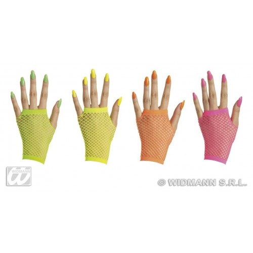 $D PAR GUANTES S/DEDOS RED FLUOR 4COL.S