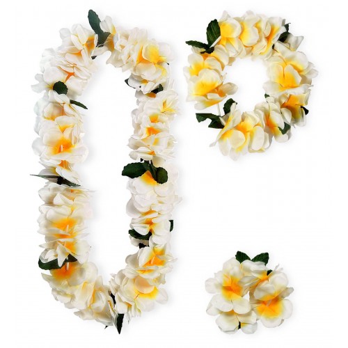 SET HAWAIANO COLLAR PULSERA CORONA