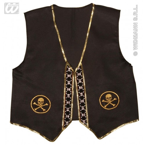 CHALECO ADULTO NEGRO FILO ORO