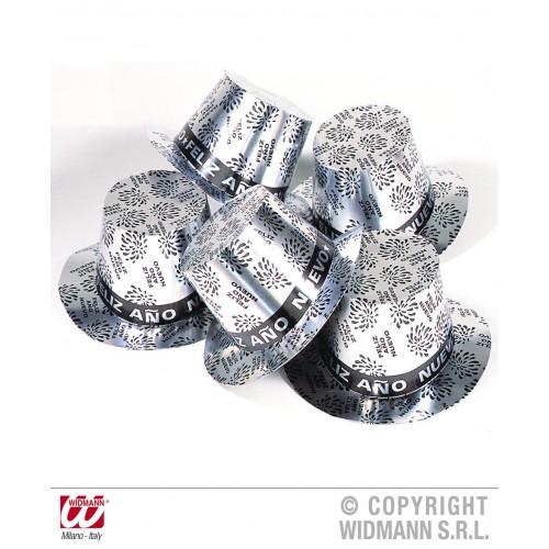 SOMBRERO CHISTERA FELIZ AÑO NUEVO PLATA