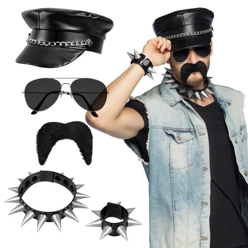SET ROCKERO GORRA GAFAS COLLAR PULSERA B