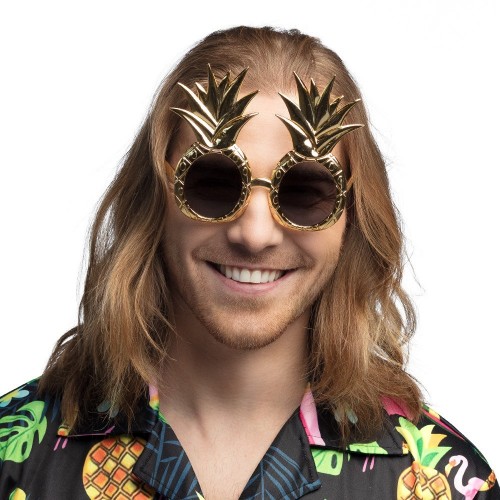 GAFAS FORMA PIÑA METAL ORO