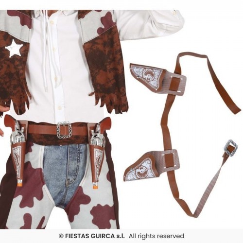 DOS CARTUCHERAS C/PISTOLAS COWBOY 20CM