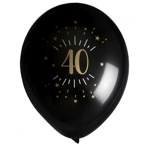 8 GLOBOS 11" LATEX NEGRO N40