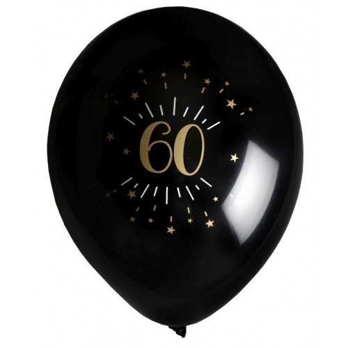 8 GLOBOS 11" LATEX NEGRO N60