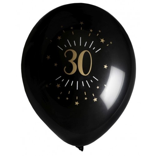 8 GLOBOS 11" LATEX NEGRO N30