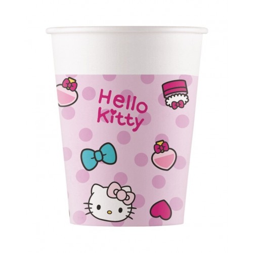   8 VASOS HELLO KITTY 200ML