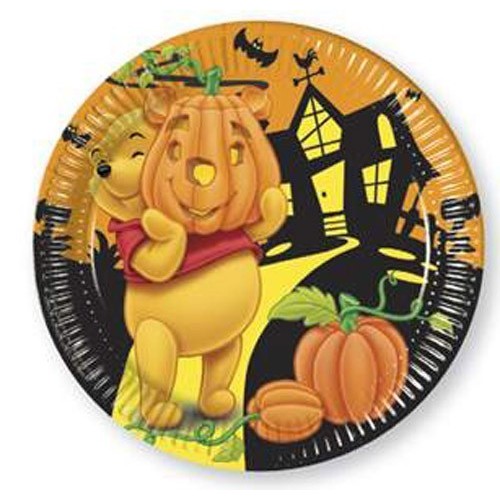 6 PLATOS WINNIE HALLOWEEN 23CM