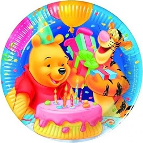 PAQ.6/U PLATO WINNIE CUMPLEAÑOS 23CM
