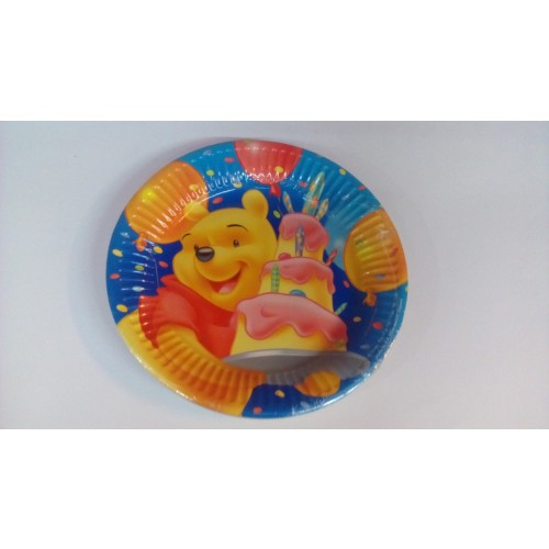 $E  6 PLATOS WINNIE CUMPLEAÑOS 20CM