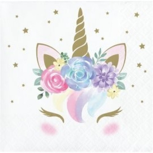   16 SERVILLETAS UNICORNIO LIL 25CM