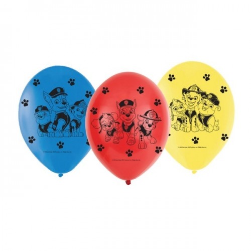   6 GLOBOS 9" LATEX PATRULLA CANINA