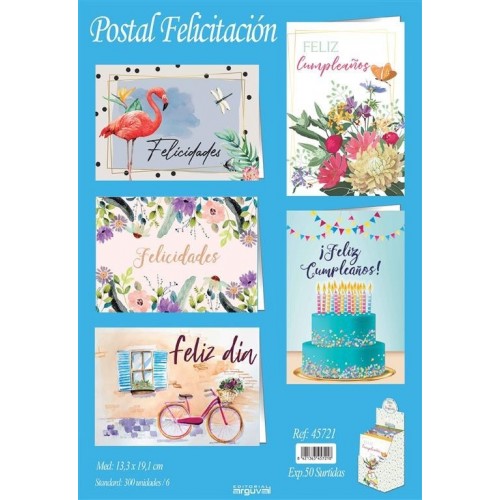TARJETA FELICITACIONES SURTIDAS  