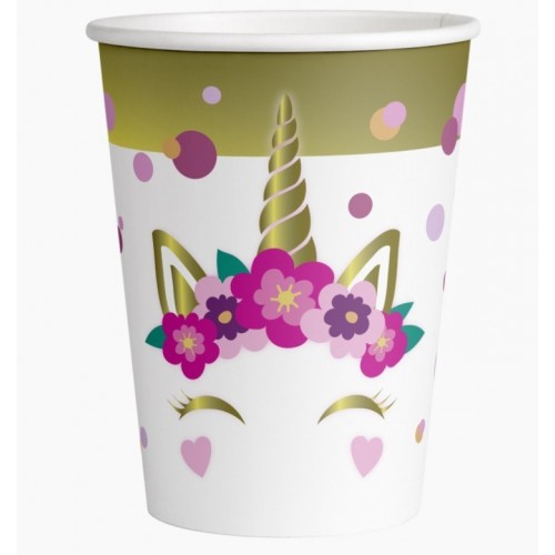   8 VASOS CARTON UNICORNIO LIL 250M