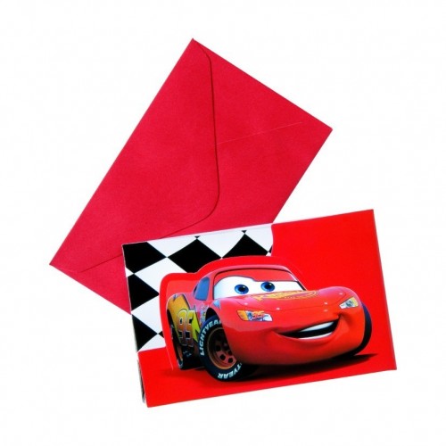 $E 6/U INVITACION C/SOBRE CARS RED