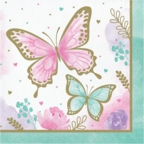   16 SERVILLETAS MARIPOSA 25CM