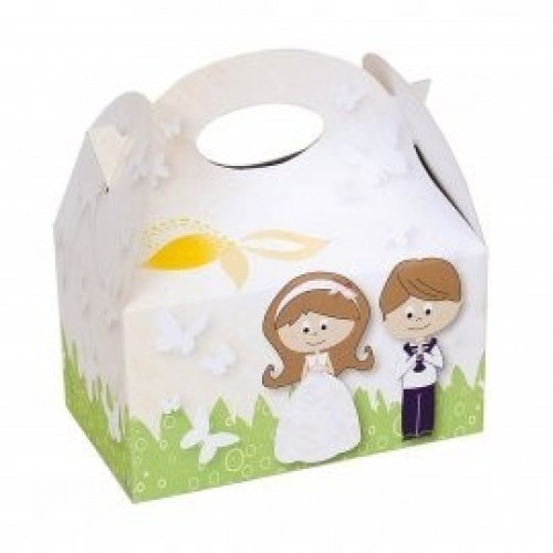 CAJA GOLOSINA COMUNION BLANCA NIÑOS
