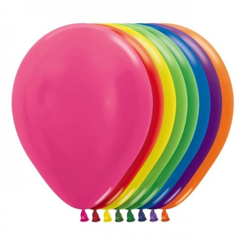   50 GLOBOS R12" LATEX METAL SURTIDO
