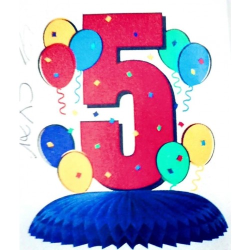 CENTRO DE MESA PAPEL N5 AZUL 24,13CMS