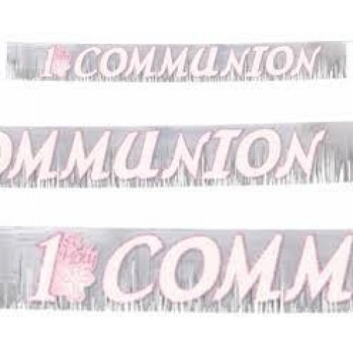 GUIRNALDA FLECO 1COMUNION ROSA
