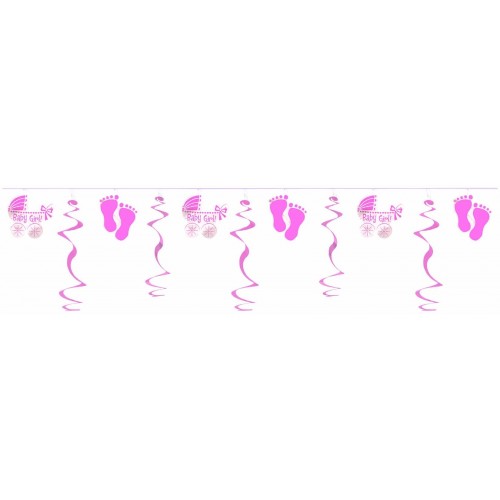 GUIRNALDA C/ESPIRAL PIES/CARRITO ROSA