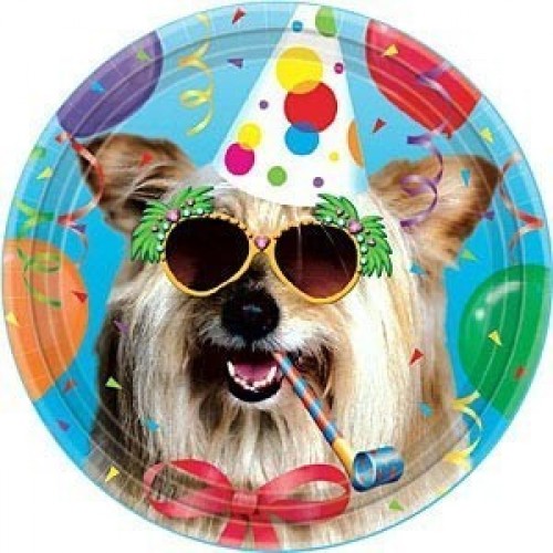 PAQ.8/U PLATO PERROS CUMPLEAÑOS 17,8CMS