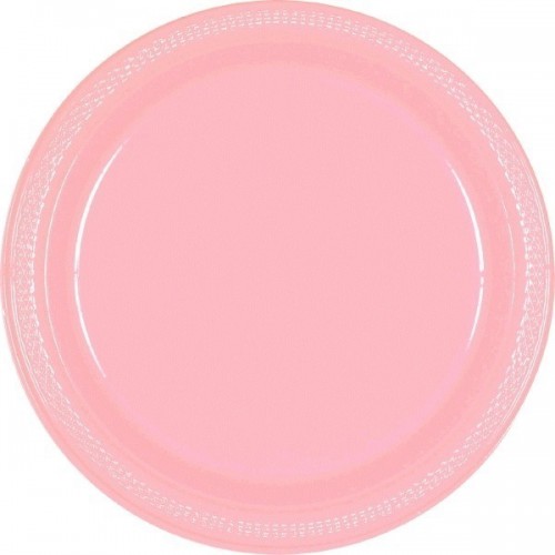$  20 PLATOS PLASTICO ROSA CHICLE 26CM