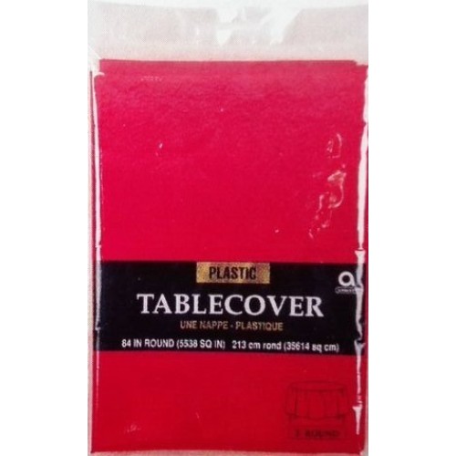 $E    MANTEL PL REDONDO ROJO 213CMS