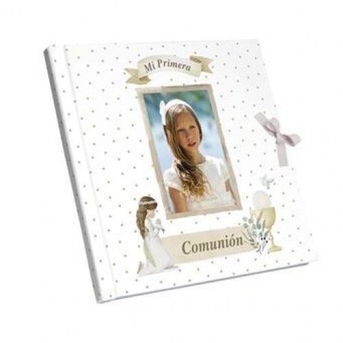 LIBRO FOTOS COMUNION NIÑA RODILLA 27X29
