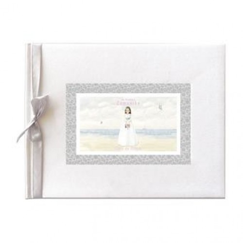 LIBRO FIRMAS COMUNION NIÑA PLAYA 27X23CM