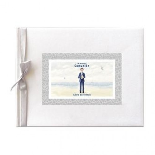 LIBRO FIRMAS COMUNION NIÑO PLAYA 27X23CM