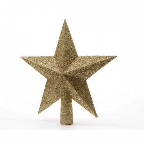 PUNTAL ARBOL ESTRELLA GLITTER ORO 19CM