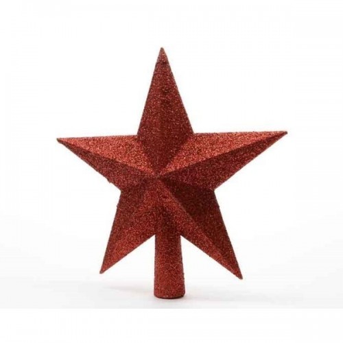 PUNTAL ARBOL ESTRELLA GLITTER ROJA 19CM