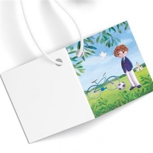 90 TARJETAS CUADRADA COMUNION NIÑO BICI