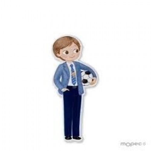 10 APLIQUES ADHESIVO NIÑO PELOTA 5CM