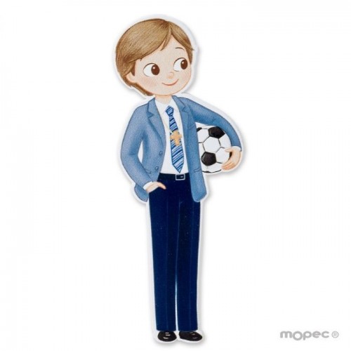 APLIQUE ADHES. NIÑO COMUNION FUTBOL 11CM