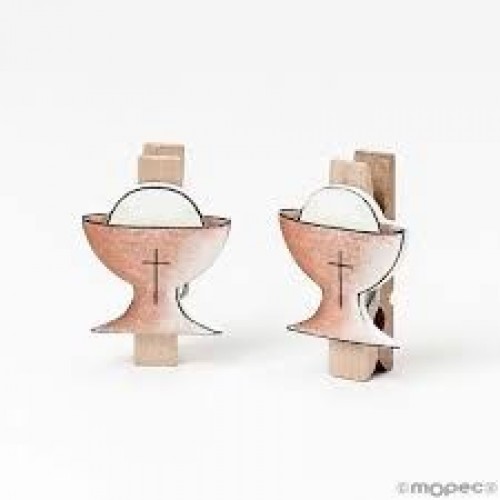 6 PINZAS MADERA CALIZ 3,5CM