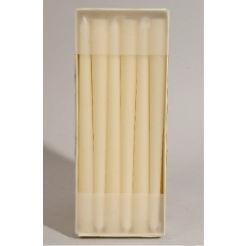 $D CAJA 12/U VELA LISA 25CMS CREMA