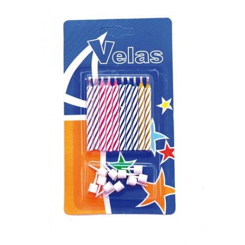$D PAQ.10/U VELA CON SOPORTE MAGICA 7CM