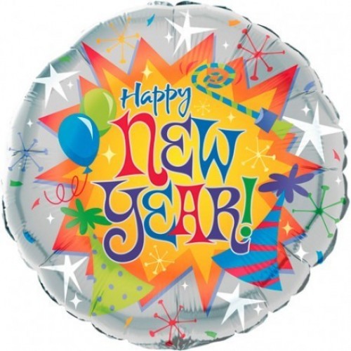 $D GLOBO 18" FOIL REDONDO NEW YEAR