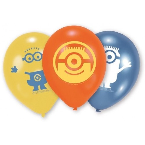 $D -  6 GLOBOS 9" LATEX MINIONS