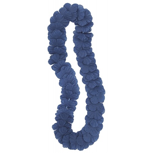   COLLAR HAWAIANO FLOR  AZUL MARINO