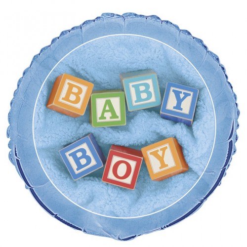GLOBO HELIO REDONDO BABY BOY CELESTE