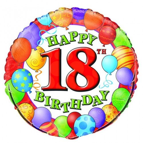 GLOBO HELIO REDONDO HAPPY 18TH BIRTHADAY