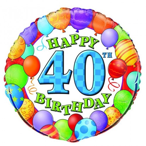 GLOBO HELIO REDONDO HAPPY 40TH BIRTHDAY
