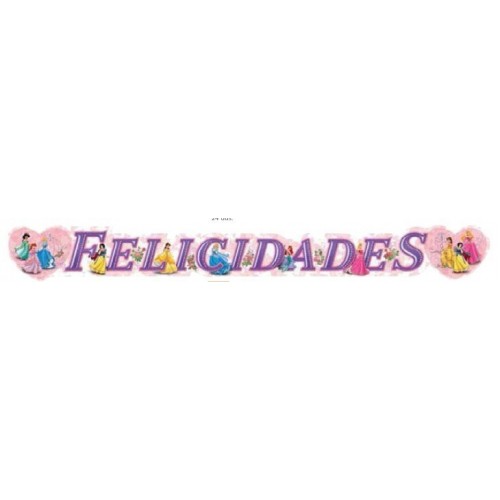 $D GUIRNALDA FELICIDADES PRINCESA DISNEY
