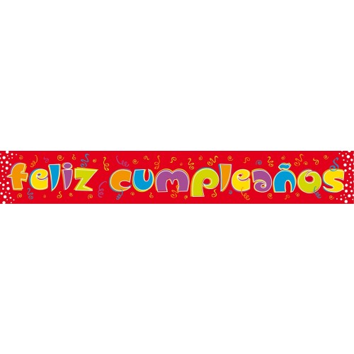 2 BANDAS PL FELIZ CUMPLEAÑOS 13X90CM