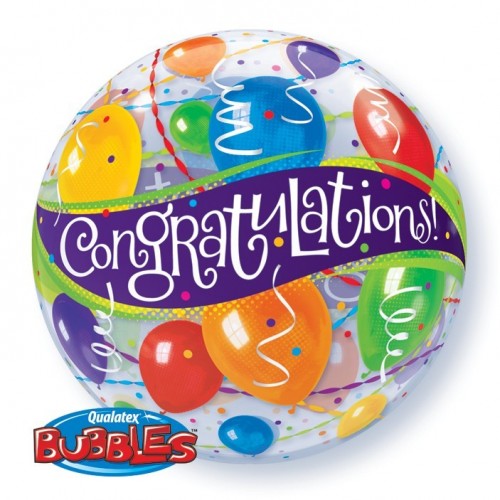 $D GLOBO 22" BURBUJA CONGRATULATI GLOBOS