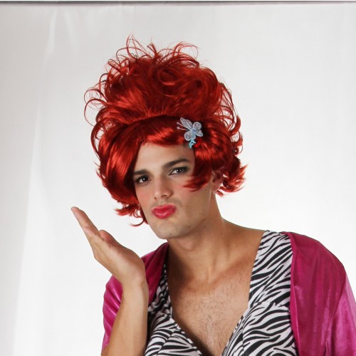    PELUCA CORTA GLAMOUR ROJA