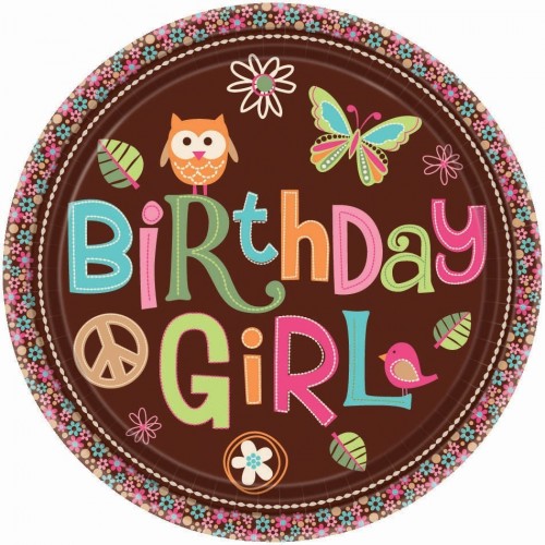 PAQ.8/U PLATO HIPPIE CUMPLEAÑO 17,8CM